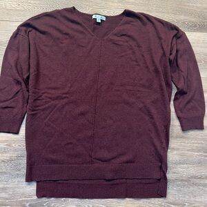 She + Sky Deep Maroon V-Neck Sweater